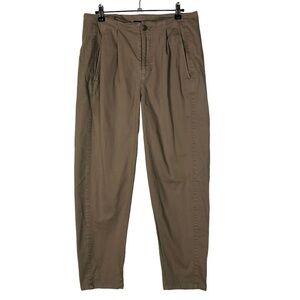 Eileen Fisher Light Brown Pleated High Rise Straight Leg Chino Pant 8
